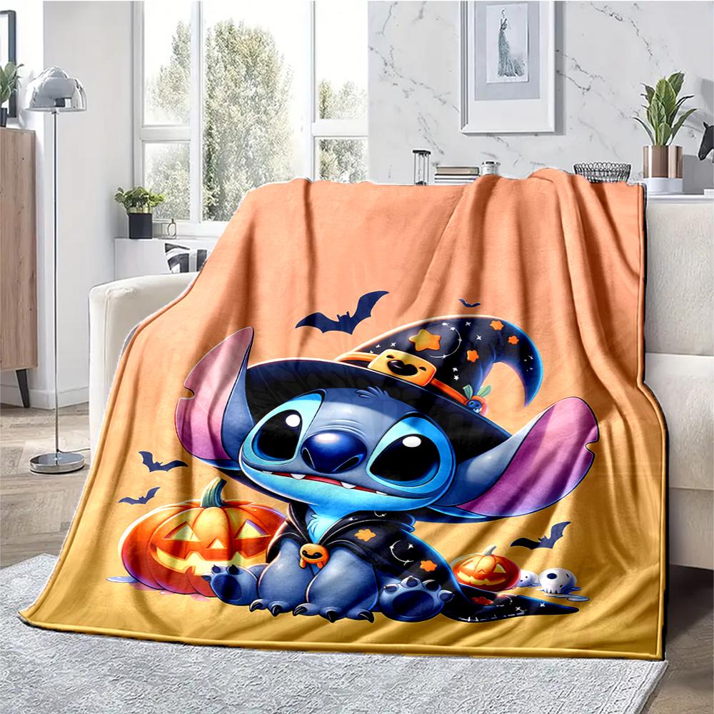 Stitch Theme Printed Blanket - Perfect for Couch, Bed, Travel & Outdoor Use | Machine Washable, Cozy & Durable.