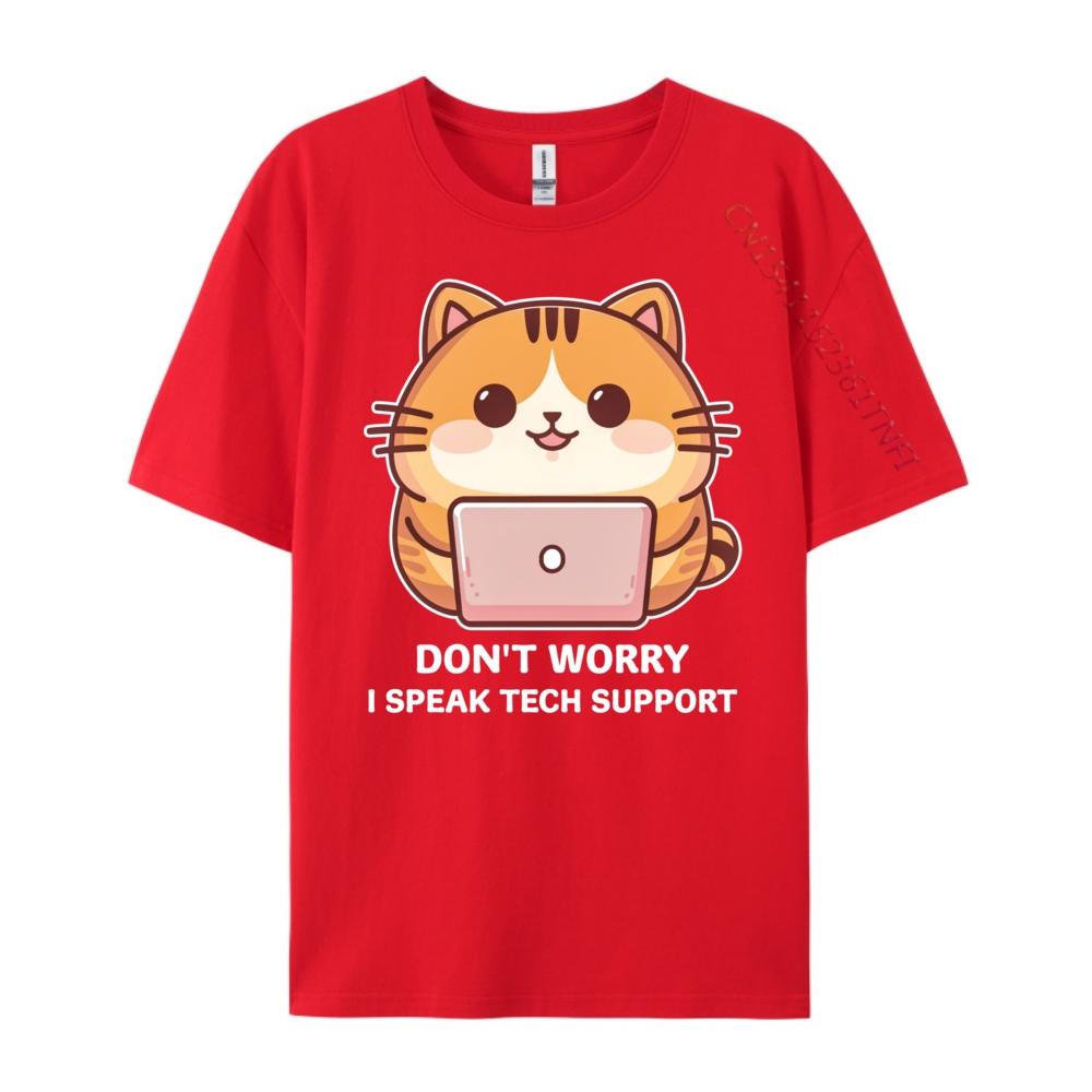 

Funny Cat Don T Worry I Speak Tech Support Pc Computer Men Graphic Tees Classic Men s T-Shirts EU SIZE Luxury S