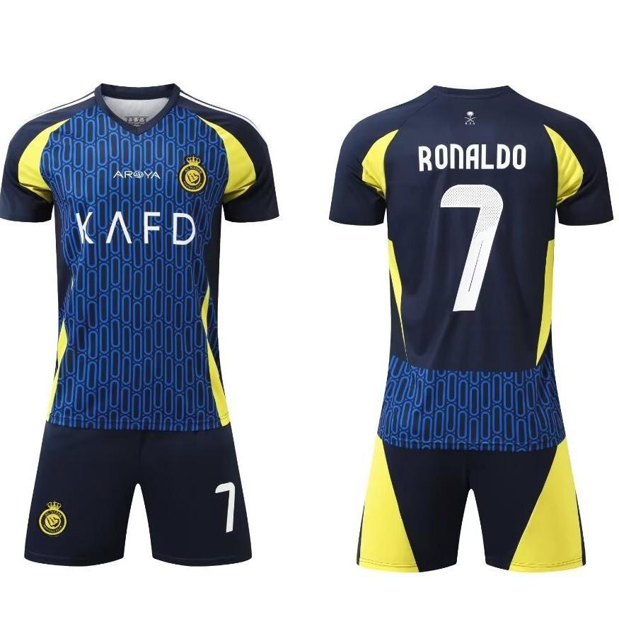 Riyadh Away No. 7 Jersey Youth Adult Set Breathable Quick-Dry Soccer Club Football Shirt