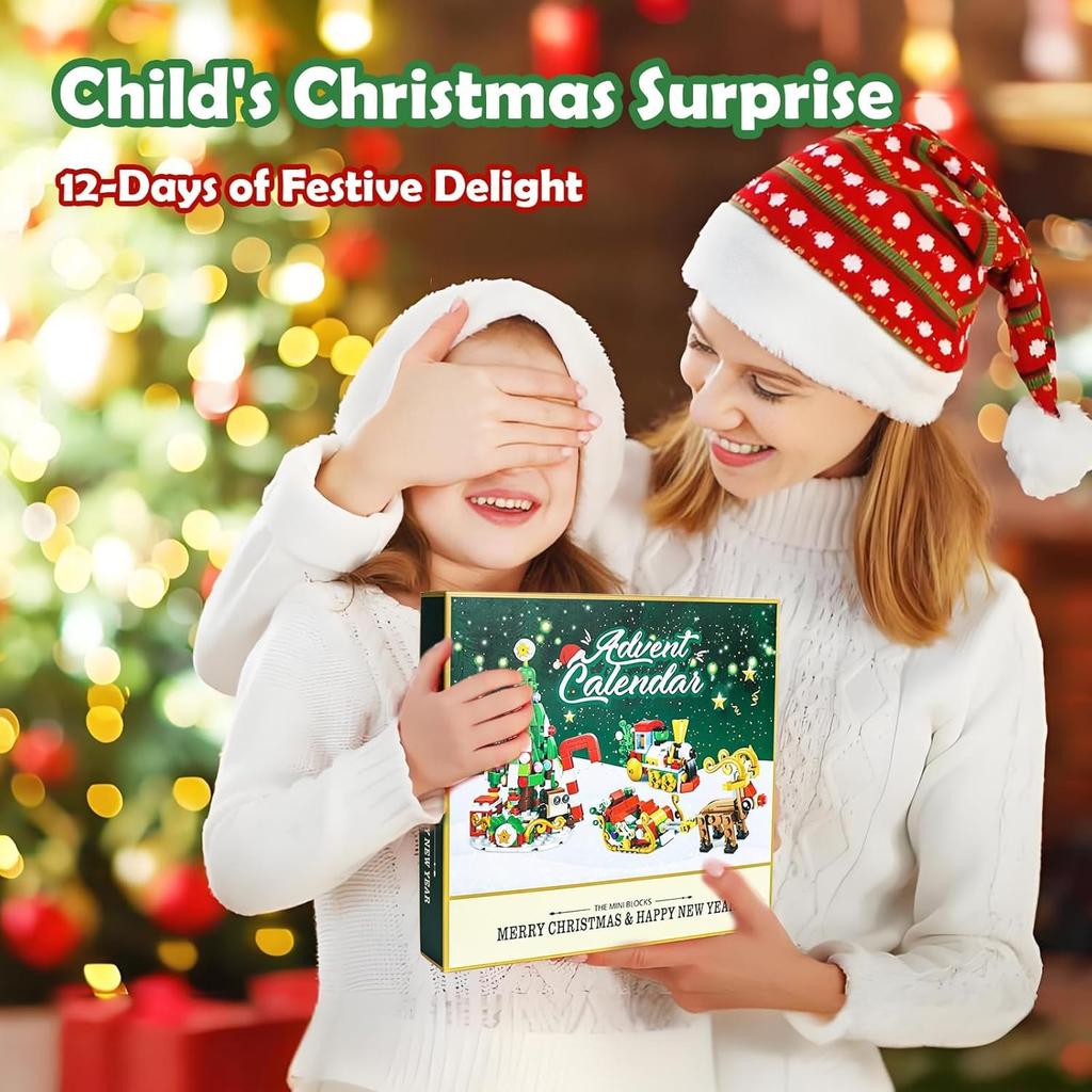 2024 Christmas Advent Calendar with Building Pretend Play Christmas Gift for Boys and Christmas Ages 6 and Up Blocks, Kids' Toy, 24-Day Countdown,