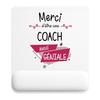 Tapis De Souris - PLANETEE - Merci Coach Géniale - 22x18 Cm - Surface Lisse Antidérapante - Épaisseur 3 Mm