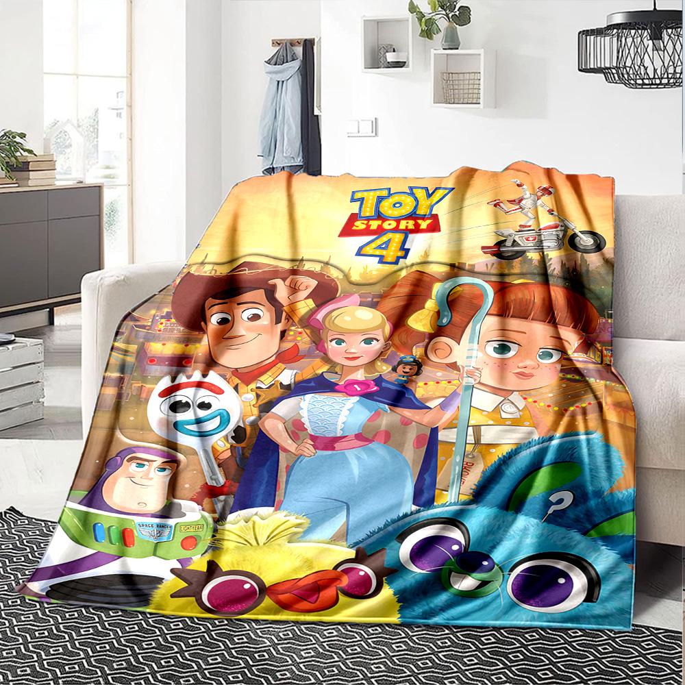 1pc Toy Story Adventure Flannel Blanket,Ultra Soft Warm Plush Throw for Home Bedroom Bed Sofa Cover Camping Picnic Gift Y71717
