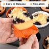 Moule Rond en Silicone 12 Cavités Mini Muffin DIY Cupcake Biscuits Fondant Moule à Pâtisserie Antiadhésif Pudding Gâteau Vapeur Outil de Pâtisserie