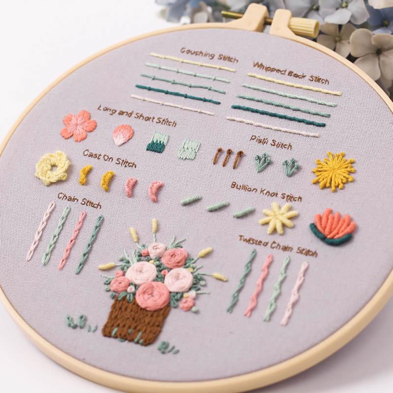 Embroidery Kit For Beginners Adults 3 Embroidery Kit Stamped Patterns Needles Color Threads Full Range Accessories Cross Stitch