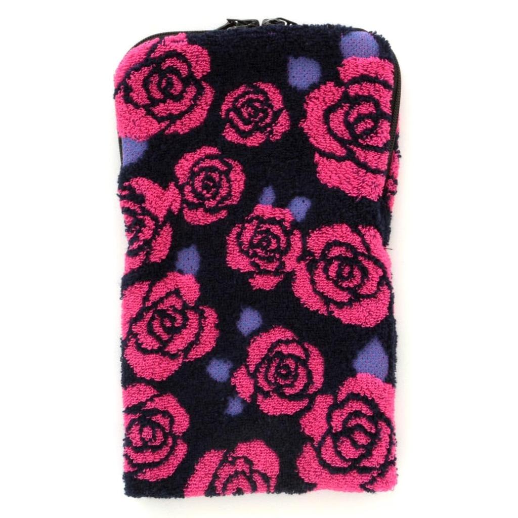 ANNA SUI Zippered Towel and Bottle Case with Rose Embroidery (Pink) Women's 001082-0002-01