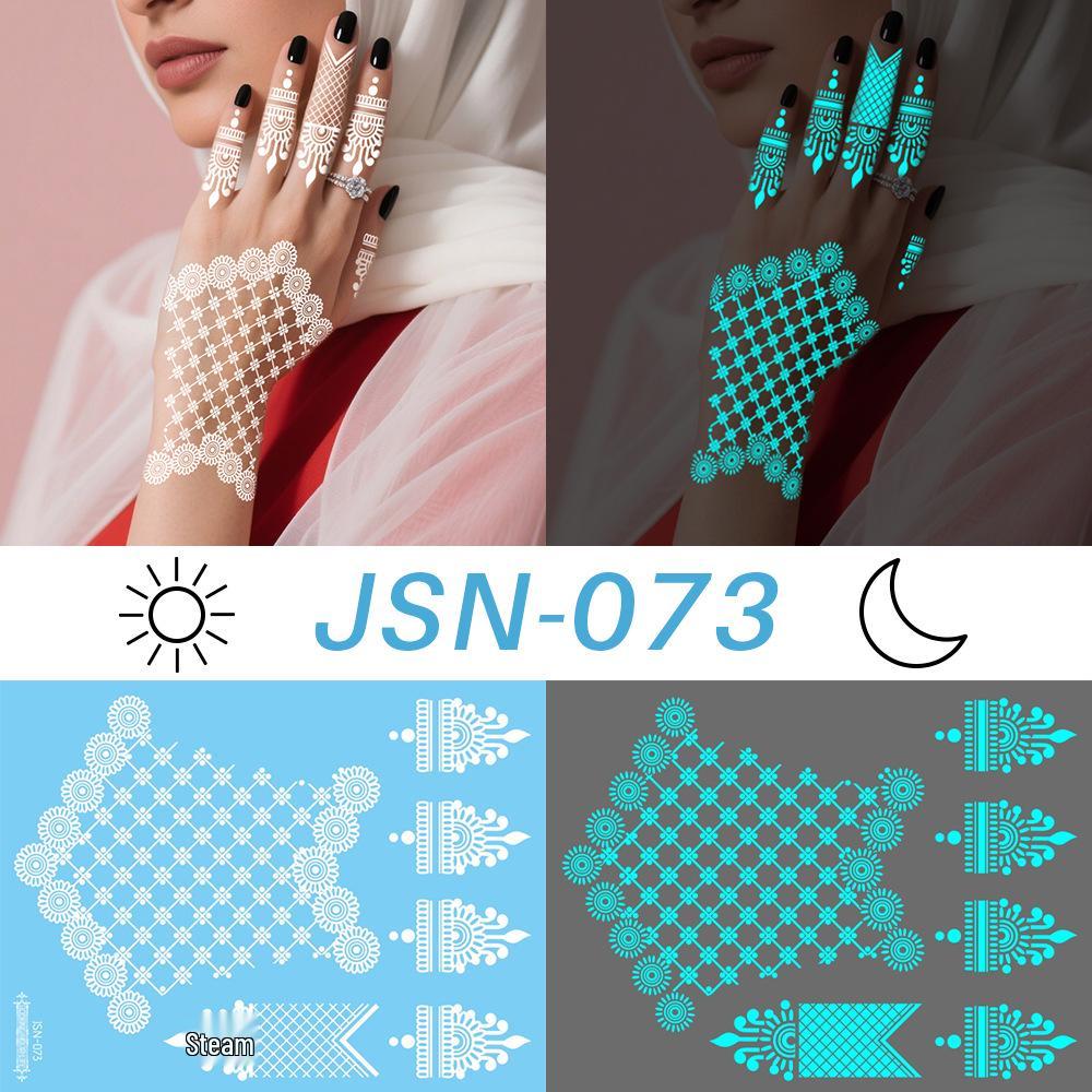 Adesivi Tatuaggio Ricaron 2024 Henné Luminoso & Farfalla Bianca per Viso & Braccio