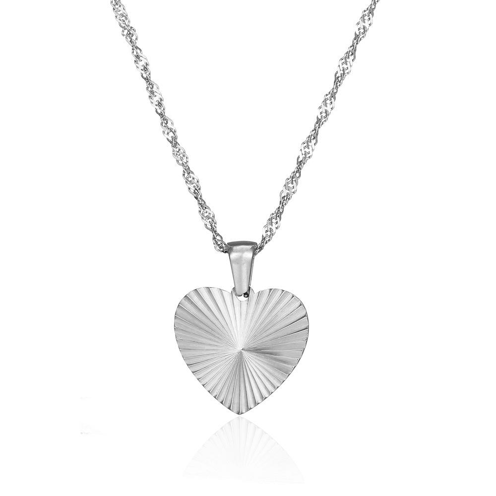 

316L stainless steel simple heart charm chain necklace Fashion high party gift срібний