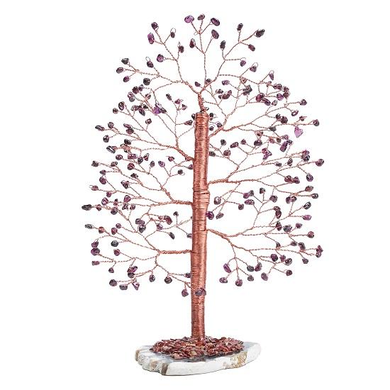 Crystal Tree of Life Handmade Gemstone Tree, Geode Agate Slice Base, Chakra Tree of Life, Money