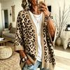 Women's Leopard Print Knit Cardigan Casual Open Front Sweater