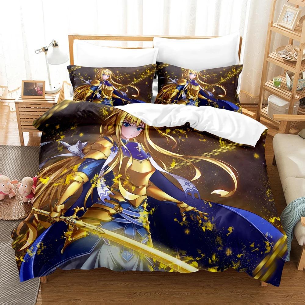 Anime Sword  Art Online Bedding Sets Japan Cartoon Bed Linen Polyester 3D Gift for Kids Twin Single Queen King Size Duvet Covers