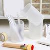 Desk Pen Holders Plastic Frosted White Smooth Edges Small Pen Cup for Pens Pencils Eraser White