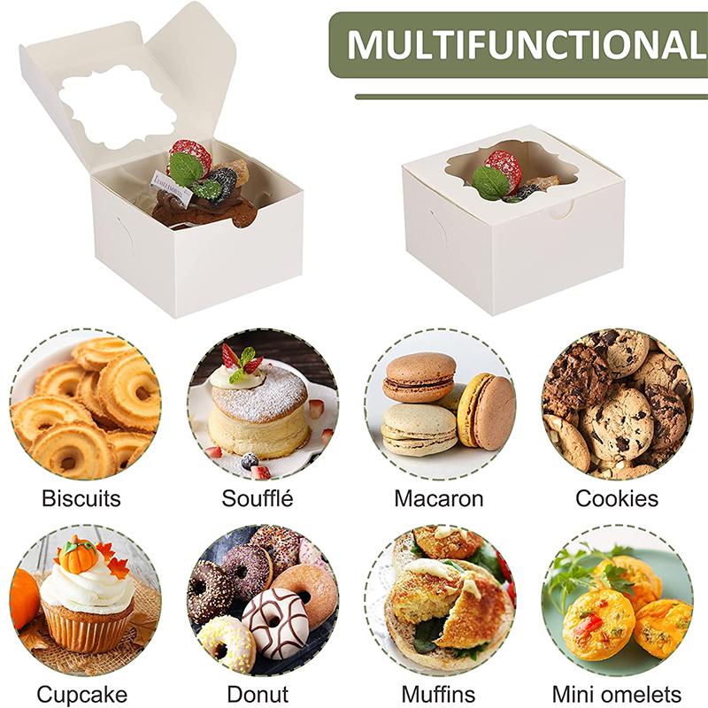 15/30Pcs 4inch Cake Bakery Boxes Dessert Pastry Packaging Candy Cookie Gift Paper Box Wedding Birthday Party Christmas Supplies