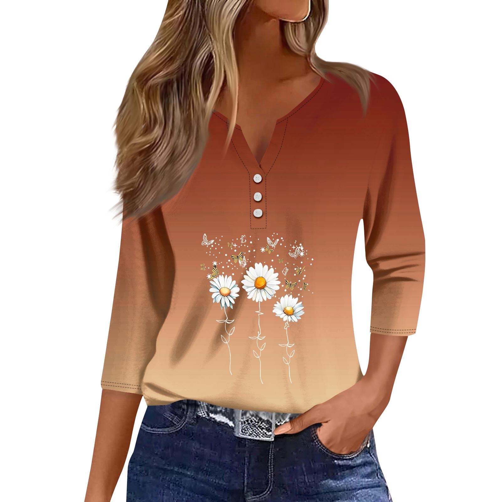 

Женский модный и повседневный пуловер с рукавом семь четвертей и популярным принтом XL шафрановый