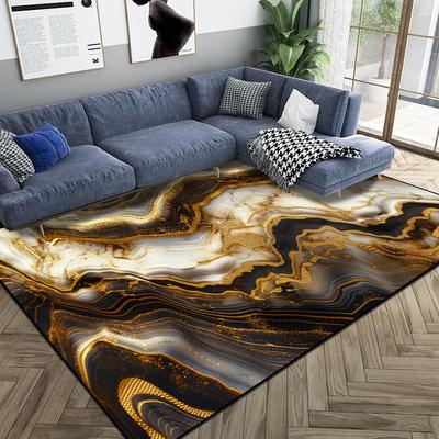 Nordic Luxury Golden Carpets for Living Room Abstract Non-slip Room Decoration Home Floor Mat Bedroom Easy Cleaning Non-slip Rug