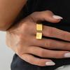 Salircon Vintage Gold Color Square Shape Metal Rings Women Trendy Simple Adjustable Open Knuckle Finger Ring Jewelry Accessories