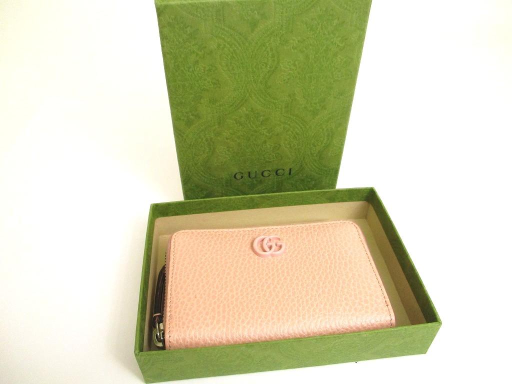 Authentic  GUCCI GG Marmont Light Pink Leather Coin Purse #b023 Open Box