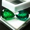 18.52 Ct Pear Cut Natural Green Emerald CERTIFIED Colombian Loose Gemstone Pair m-25 005 002