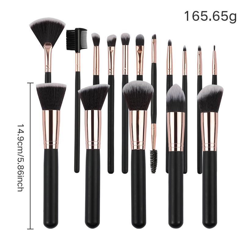 16 Makeup Brushes Set, Full Set of Makeup Artist-specific Wooden Handle Fiber Hair Professional Makeup Blush Foundation Brush