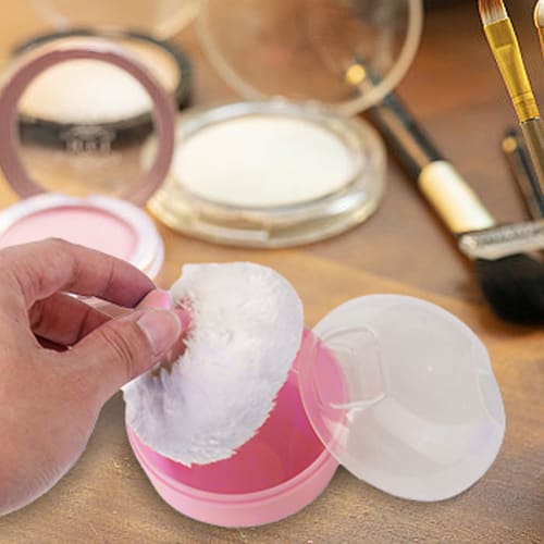 Body Powder Box with Puff - Women's Body Powder Storage Container with Puff - Portable, Heat-Proof Travel Essentials for Kids, Babies, Toddlers, and W