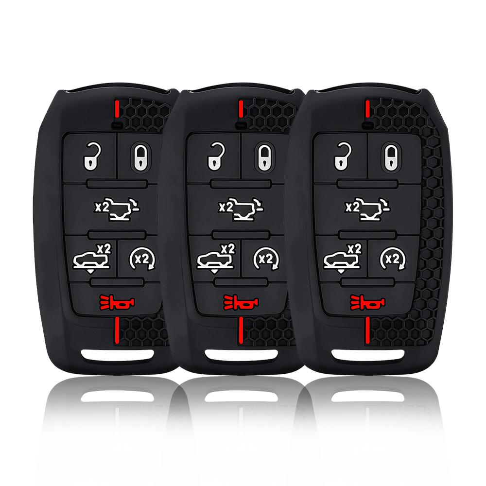 Étui en Silicone pour Clé de Voiture Coque de Télécommande Porte-clés Accessoires Pour Dodge Ram 1500 Pickup Limited