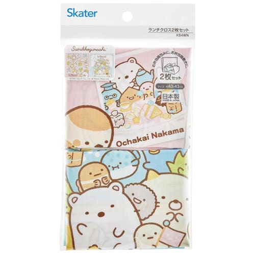 Skater Bento Cloth Utěrka na oběd pro děti Sada 2 kusů Sumikko Gurashi Atsumarun desu KB4WN