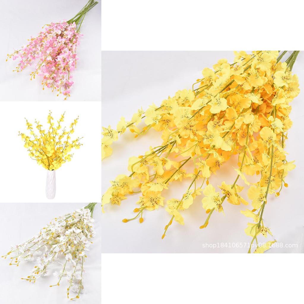 Oncidium Fake Flower Arrangement For Hotel And Party Decor With Longlasting Silken Material