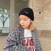 Tag Winter Colth Skullies Stripe Korean Style Caps Wool Hat Letter Knitted Hat Women Woolen Beanies