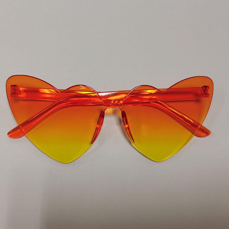 Thin peach heart sunglasses love sunglasses jelly color rimless heart type one-piece glasses candy color eyes