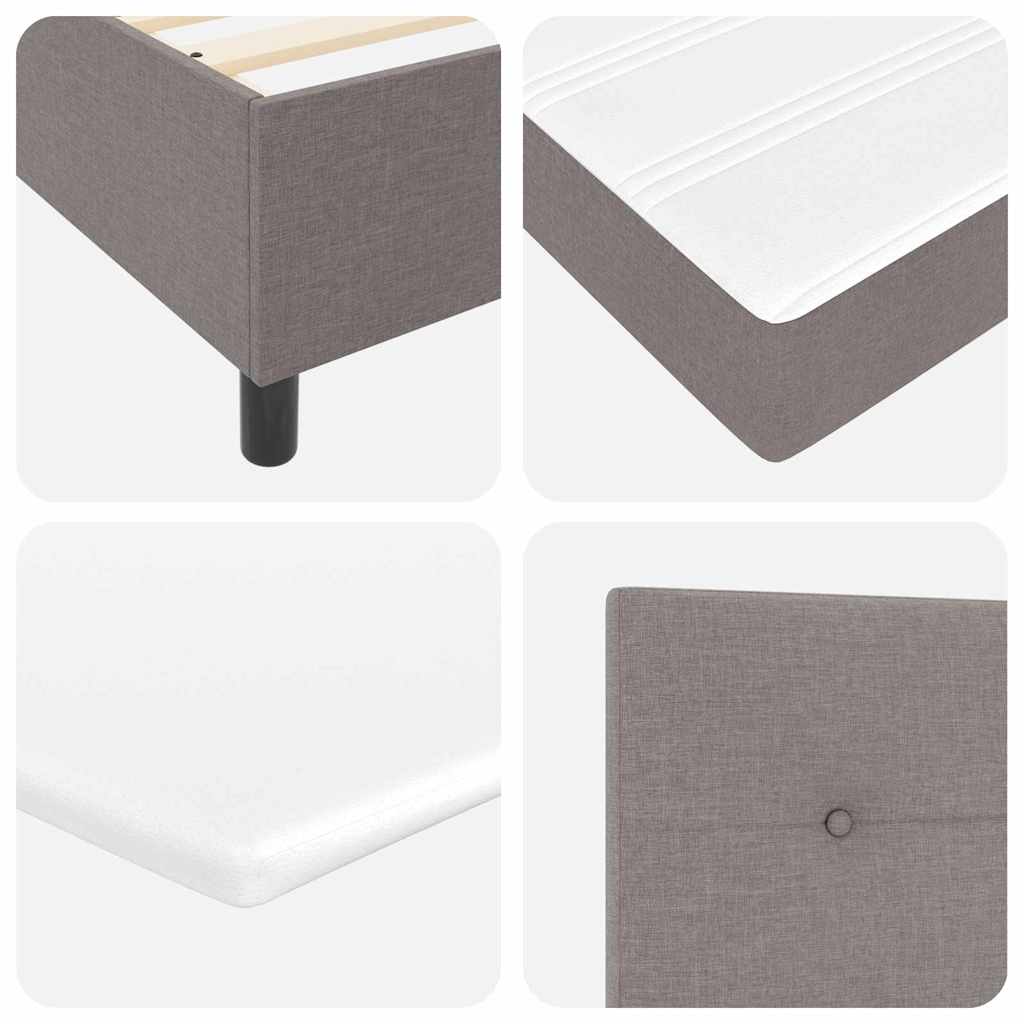 Box Spring Bed with Mattress Taupe 140 x 190 cm Fabric
