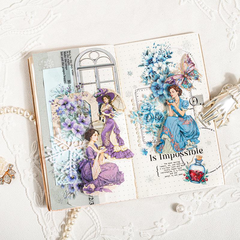 Beautiful Day Retro Characters Sticker Pack - Rococo Banquet Series for DIY Journal Decoration