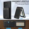 For Samsung Galaxy S23 Ultra Magnetic Case Detachable Card Holder Leather+TPU Mobile Cover
