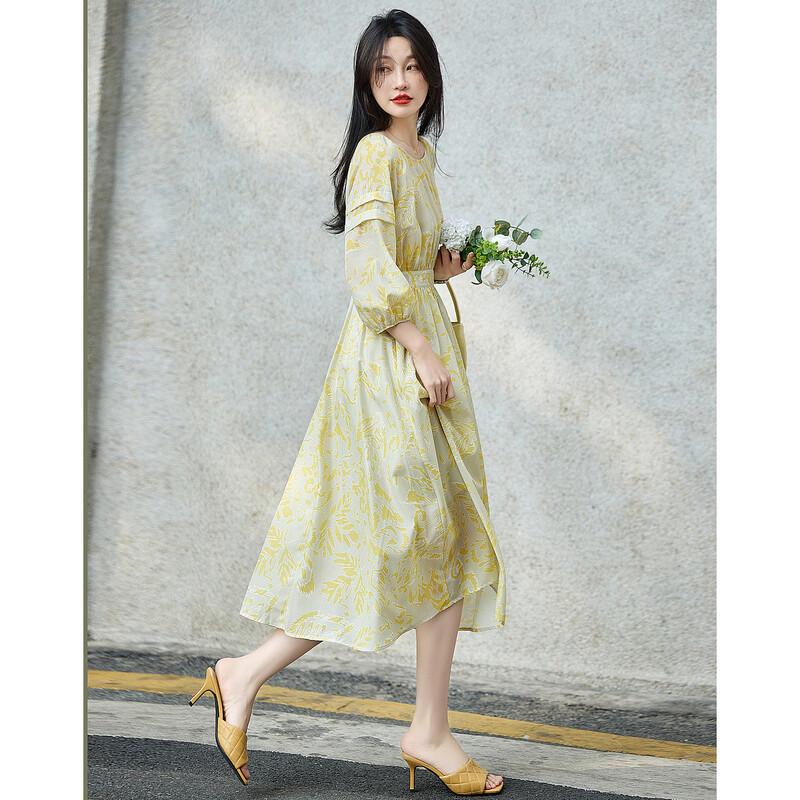 

Women s French Style Mint Mambo Printed Midi Tea Dress M