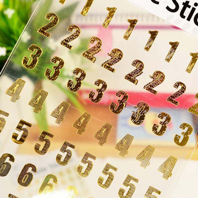 2 szt./partia Naklejka srebrna brązowana znaki cyfrowe litery dekoracja domu