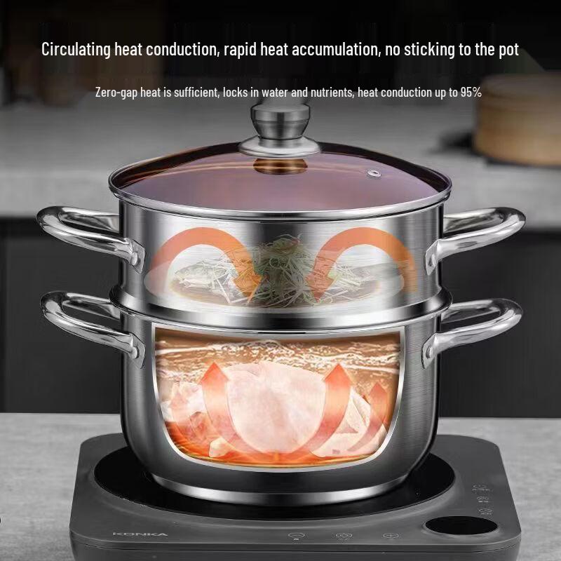 Wutuo 26cm Double-Layer Stainless Steel Steamer & Soup Pot