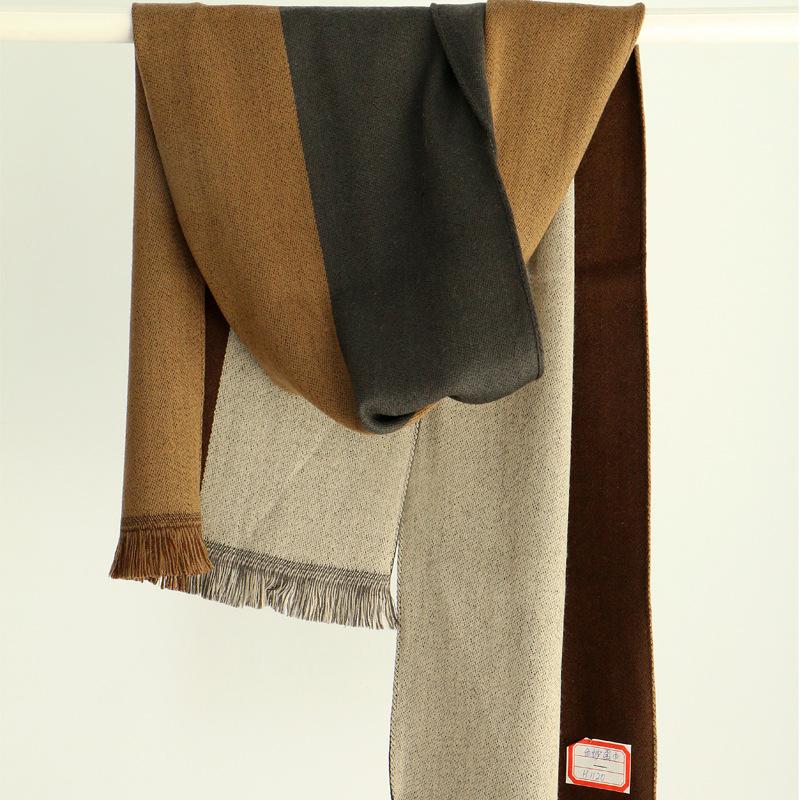 - Autumn and Winter Business Men's Two-color Wool Scarf, Korean Version of Warm Cashmere Scarf