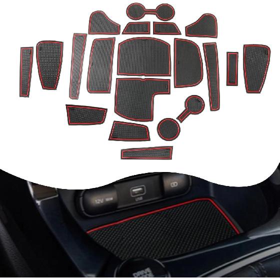 YEE PIN for Kia Seltos Center Console Liner Door Gate Slot Mats Door Mats Fit for 2021-2024 2025 Kia Seltos 2026 Accessories LX/S/EX/Nightfall