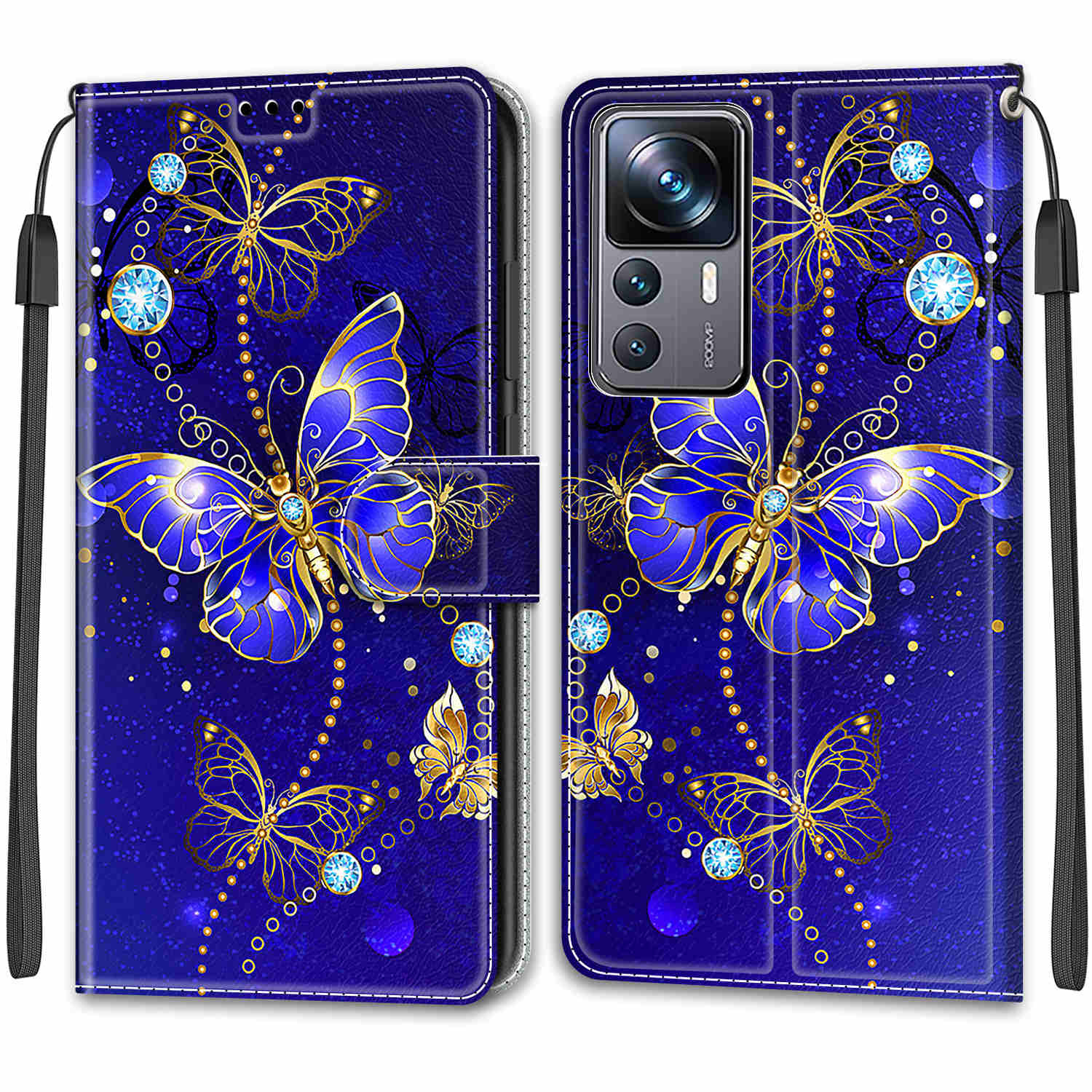 

Роскошный окрашенный кожаный чехол для Xiaomi 14T 13T 12T 11T Pro, защитный чехол в виде книги для Xiaomi Poco M6 Pro/Poco C65/Poco X4/Poco F4/Poco C40 Xiaomi Poco C40 4G