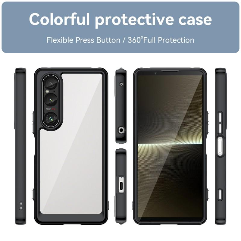 For Sony Xperia 1 VI Phone Case WANLONFENG XC Series TPU Acrylic Cover with Tempered Glass (Big Lens Hole)