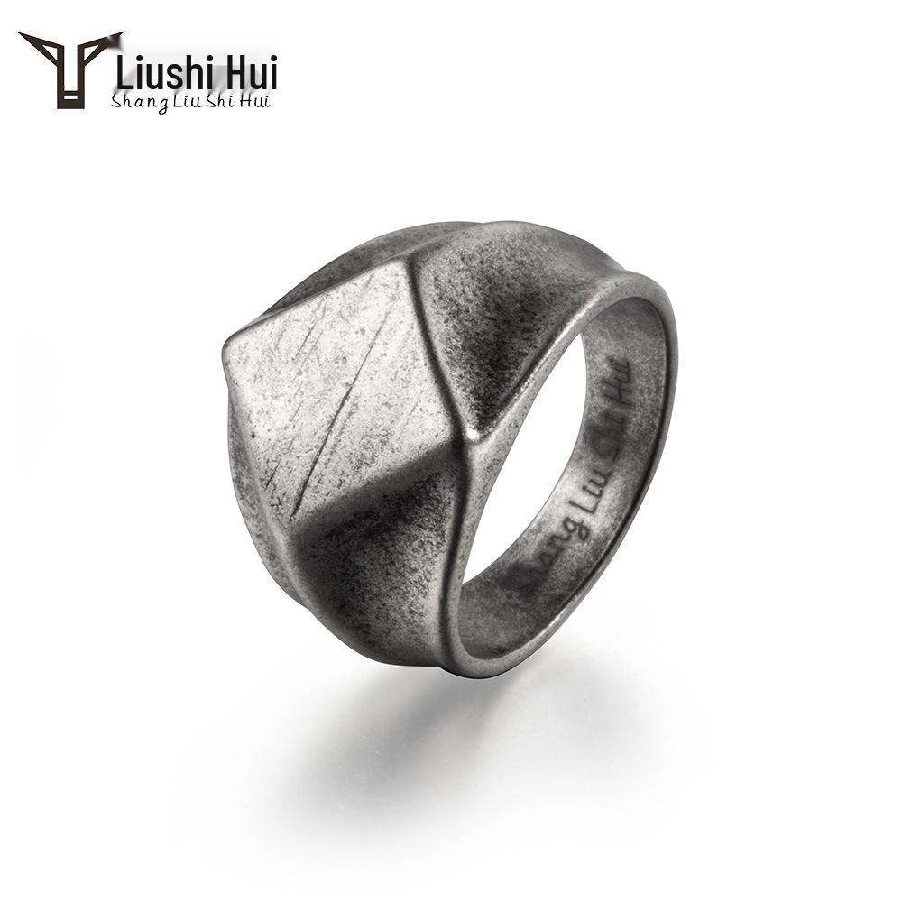 

Unisex Geometric Square Rhombus Vintage Ring: Minimalist and Trendy for Couples