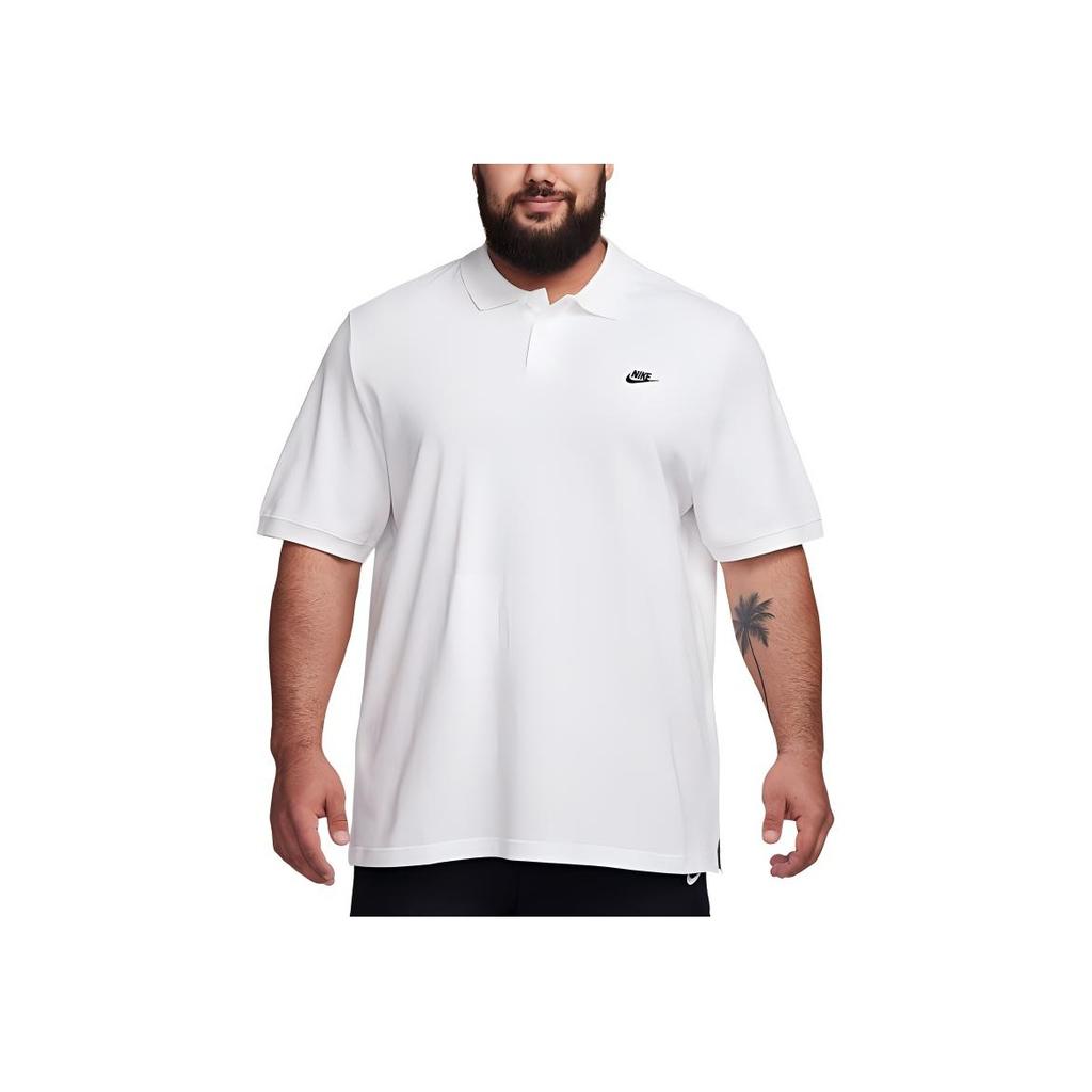 Nike Club Logo Embroidered Comfortable Casual Short Sleeve Polo Shirt Men Polo Shirts White FN3894-100