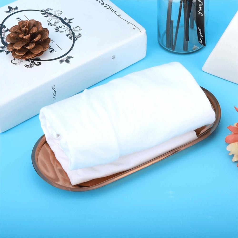 Rustless steel Towel Tray Oval Outline Storage Tray Decorative Look Display Dish  Fruit Nut Storage