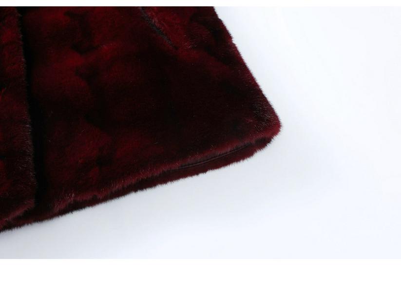 Petite Women's Thickened Faux Mink Fur Winter Coat for Middle-Aged and Elderly