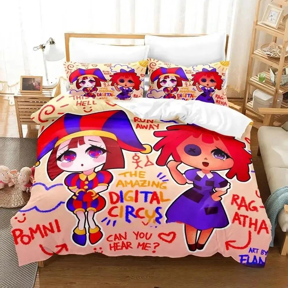 3D Print Cartoon Amazing Digital Circus Bedding Set Boys Girls Twin Queen King Size Duvet Cover Pillowcase Bed Boys Adult