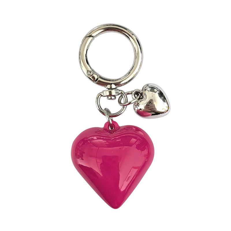Black Transparent Puffy Heart Charms Keychain Grunge Fashion Bag Backpacks Hanging Ornament Car Key Chain for Women