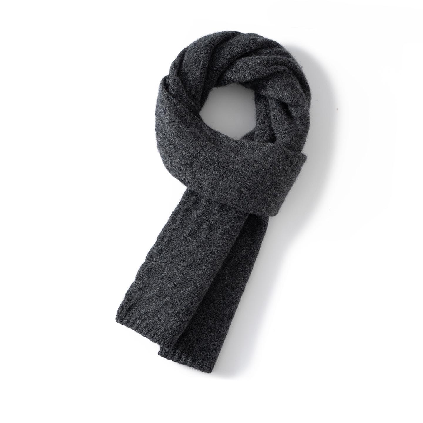Kangsai 100% Pure Cashmere Double-Layer Unisex Neck Gaiter Scarf - Soft & Warm for Autumn/Winter 135-175CM темно-серого