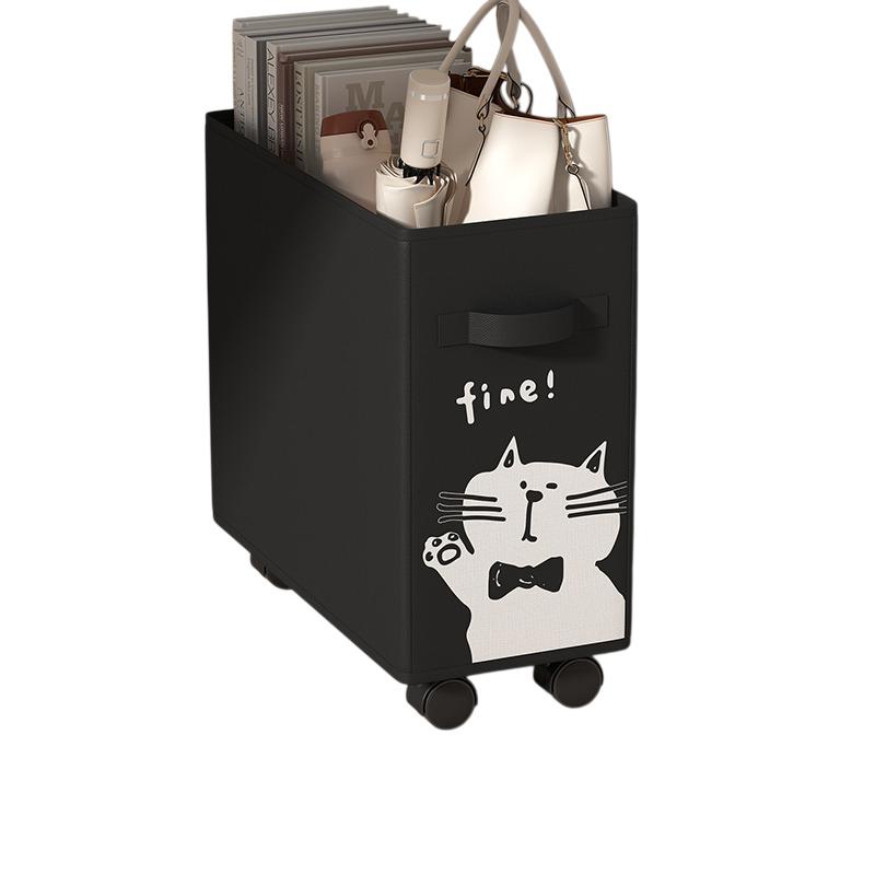 

Тележка для хранения под столом на колесах, держатель для офисных сумок, органайзер-корзина, передвижная полка для рабочего пространства чёрный