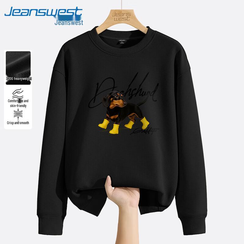 

Jeanswest Men s Cartoon Sausage Dog Round Neck Sweatshirt XL