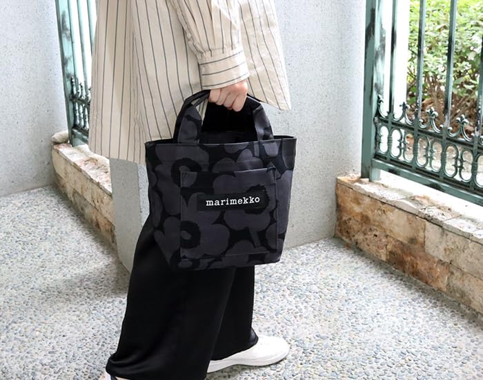 Marimekko Lunchbag Unikko Tote Bag F Dark Gray x Black Japan-Exclusive Women's 52_1_52249693572