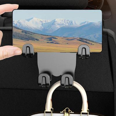 Car Back Seat Headrest Hooks Back Seat Car Organizer Purse Holder Backseat Storage 4pcs Invisible Phone Holder Multi-Use For
