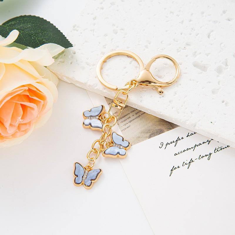 Butterfly Rhinestone Metal Keychain Pendant
